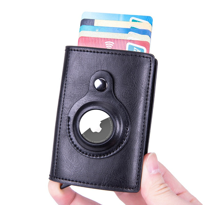 New RFID Apple Tracker Protective Cover Airtag Locator Crazy Horse Card Pack RFID Carbon Fiber